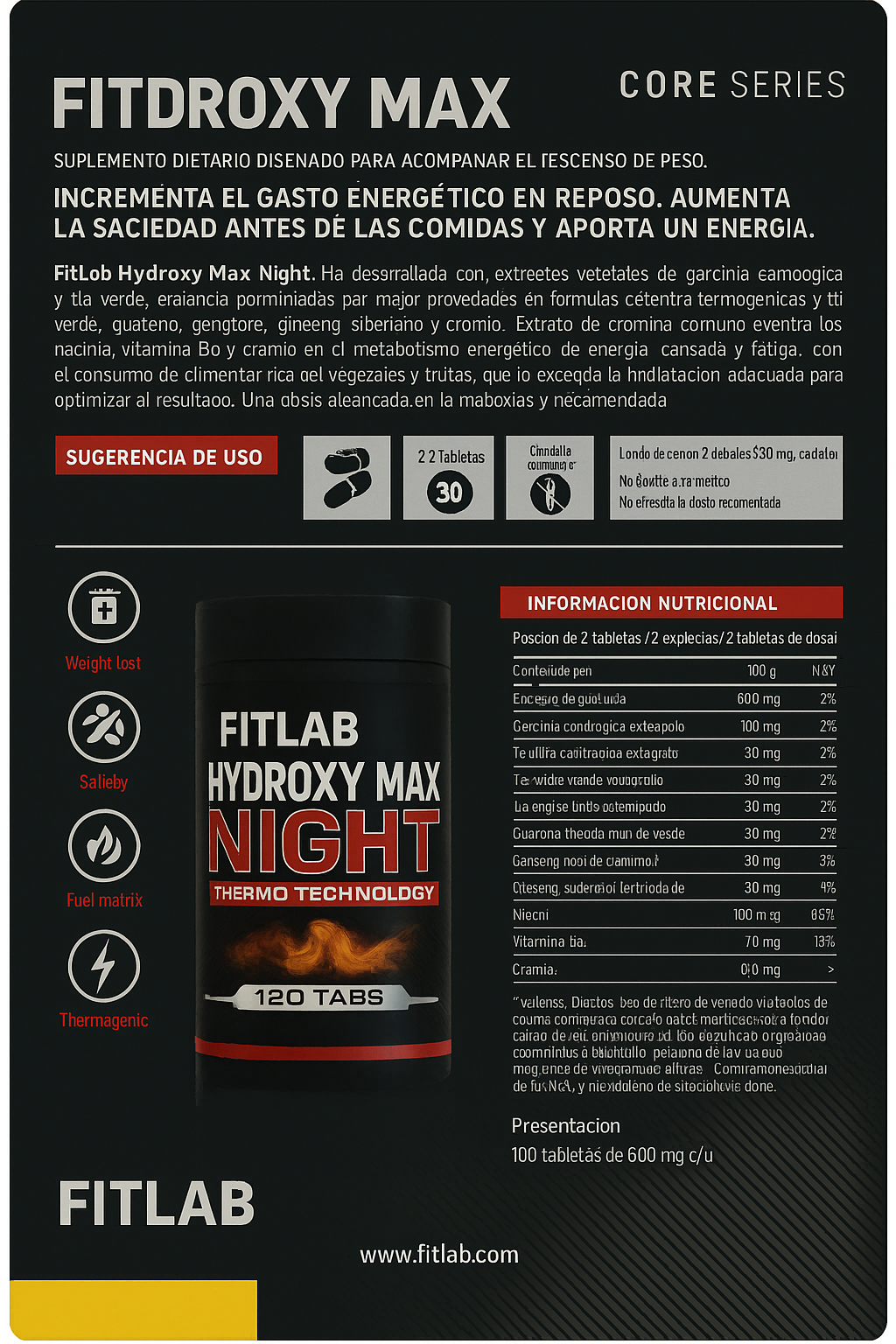 2x1 Fitlab Night: Quemador de grasa nocturno 100%Natural